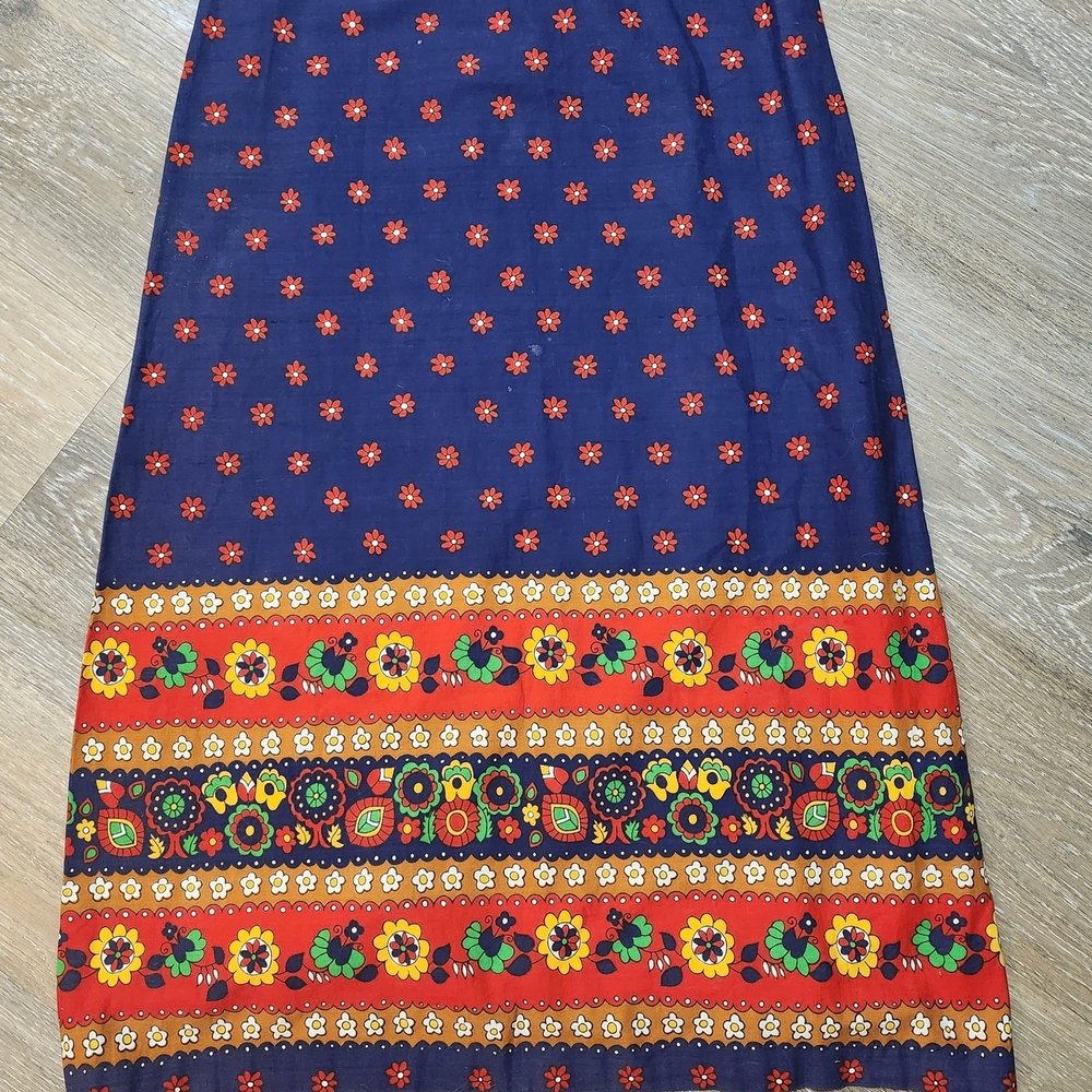 Authentic Real 60's Hippy Super Vintage Maxi Dress Rare Floral Pattern Woodstock - Picture 5 of 11